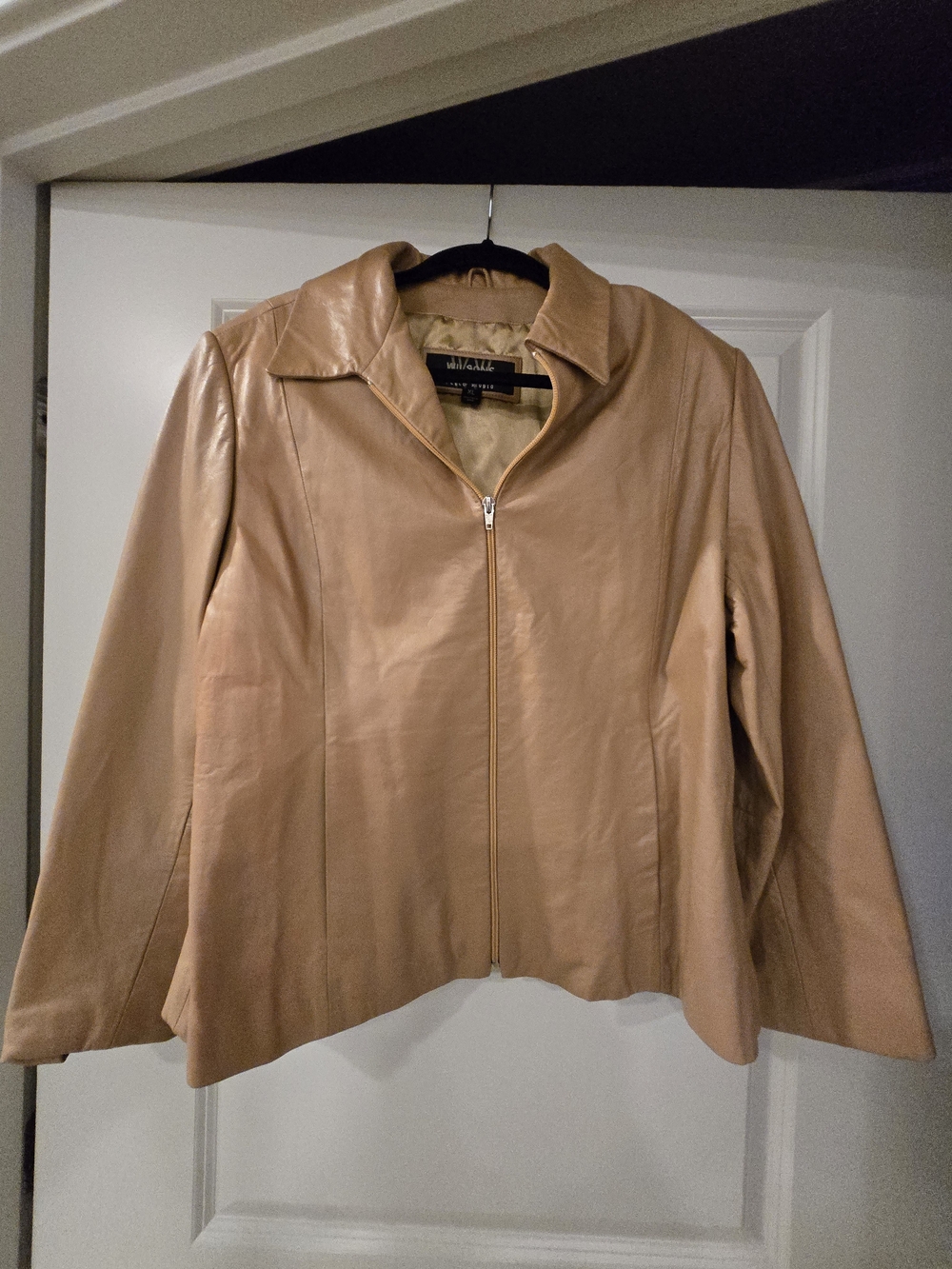 Wilsons Leather Women's Light Tan Smooth Leather Zip Jacket